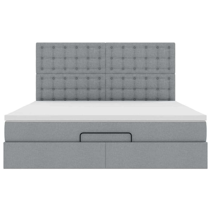 vidaXL Struttura Letto Pouf con Materasso 180x200 cm in Tessuto