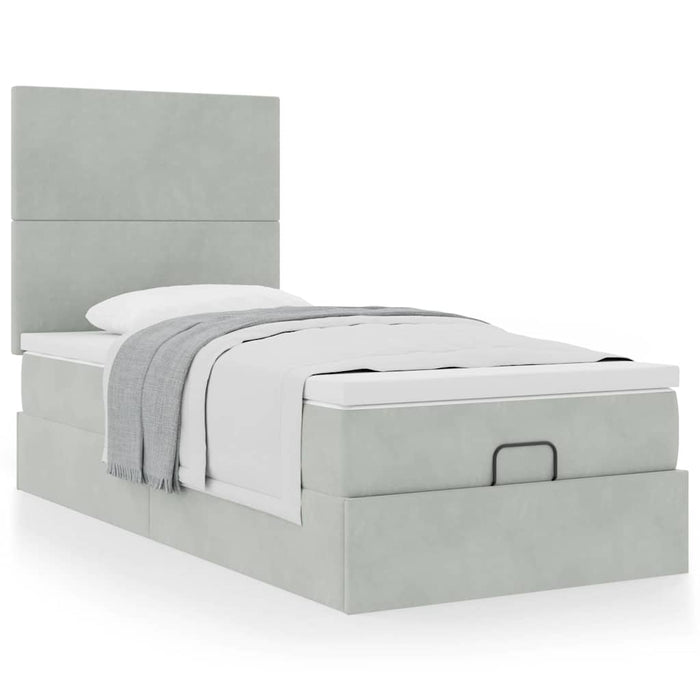 Struttura Letto Pouf con Materassi 90x190 cm in Velluto 3313367
