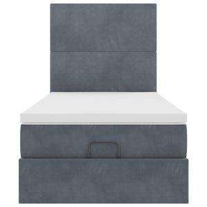 vidaXL Struttura Letto Pouf con Materassi 90x200 cm in Velluto