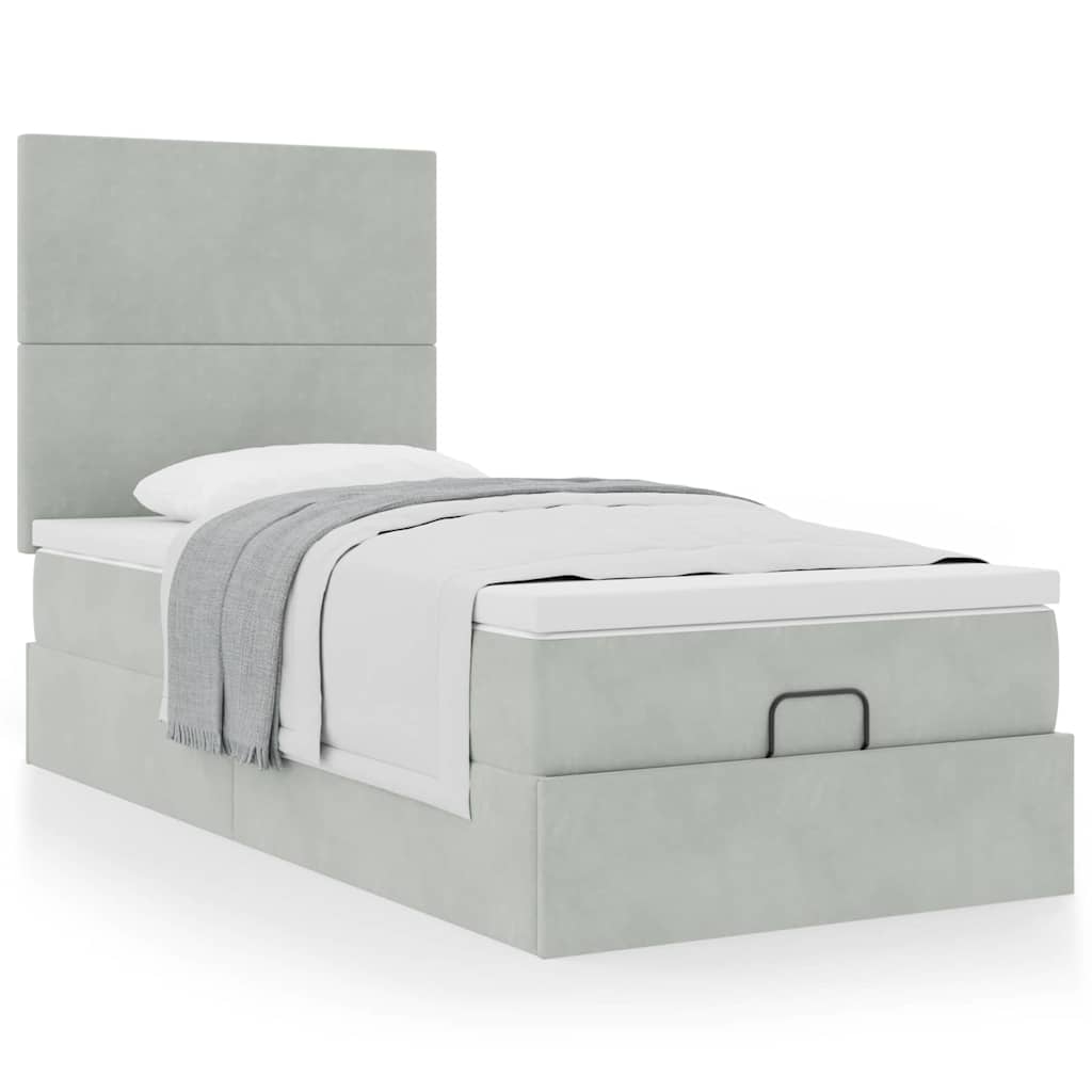 Struttura Letto Pouf con Materassi 100x200 cm Velluto 3313379
