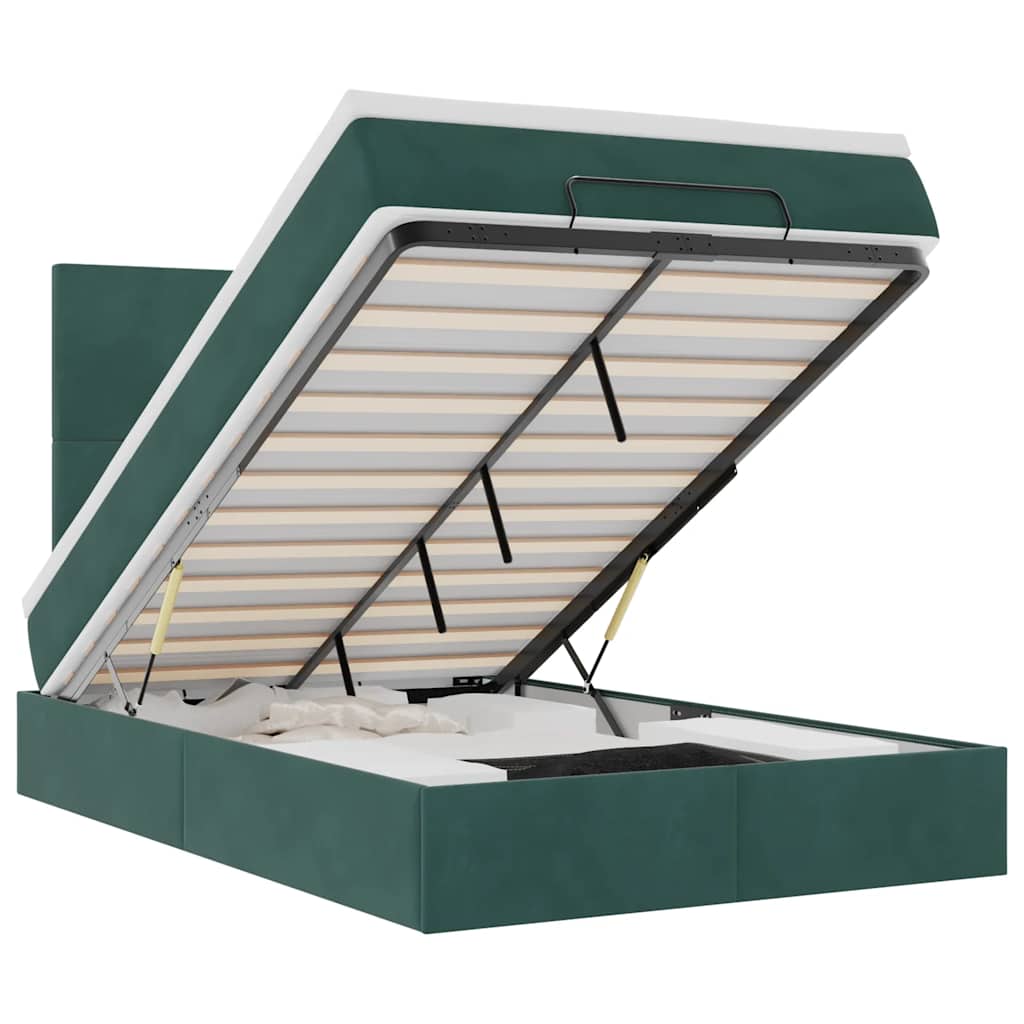 vidaXL Struttura Letto Pouf con Materassi 120x200 cm Velluto