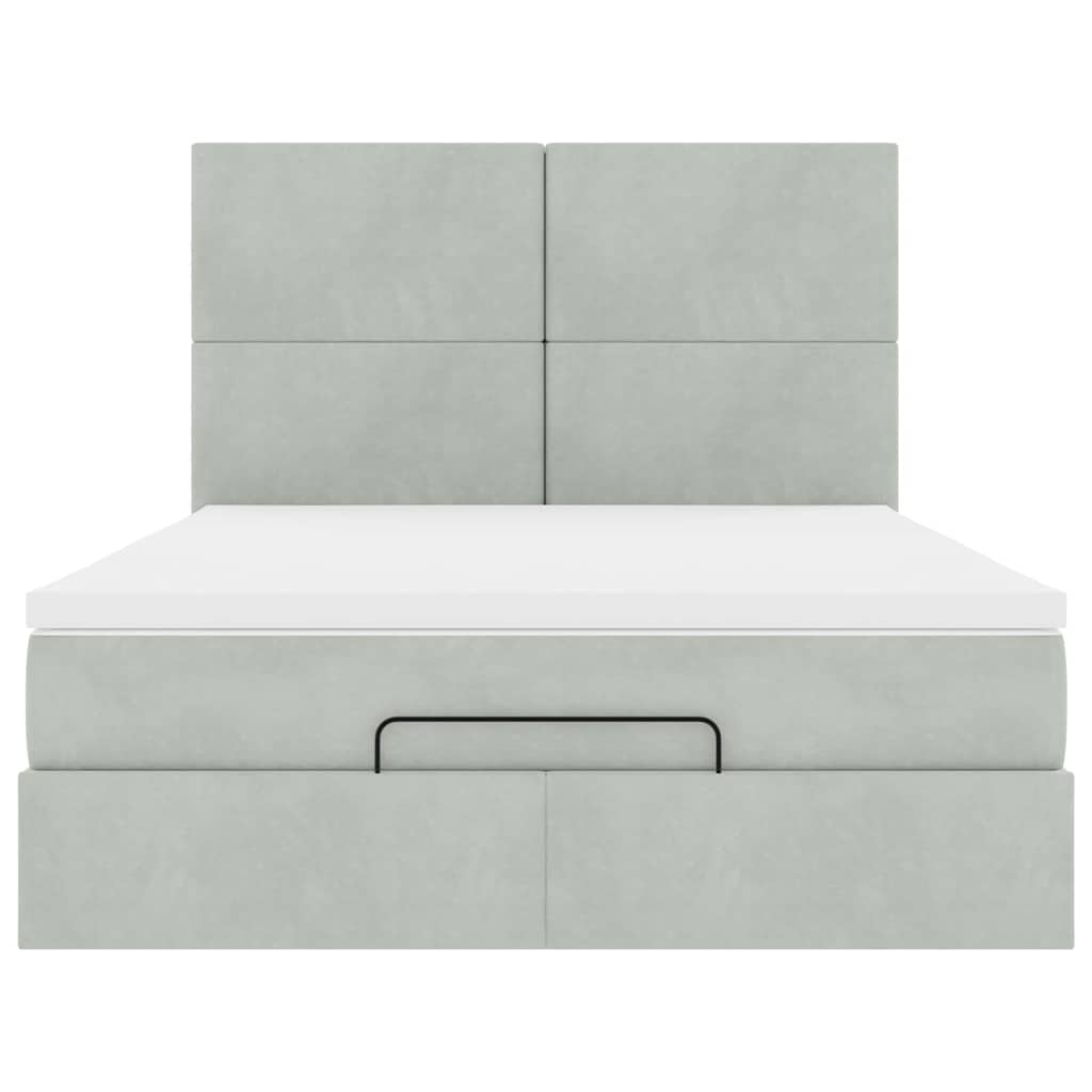 Struttura Letto Pouf con Materassi 140x200 cm in Velluto 3313403