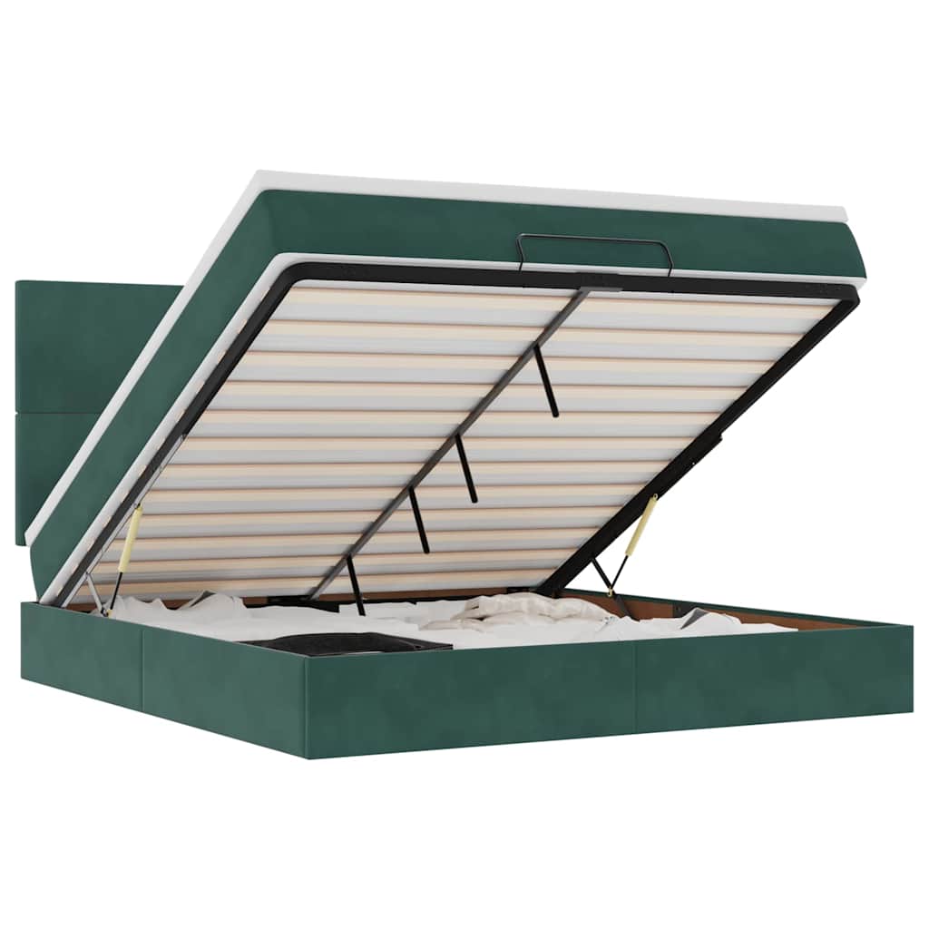 Struttura Letto Pouf con Materassi 160x200 cm Velluto 3313412