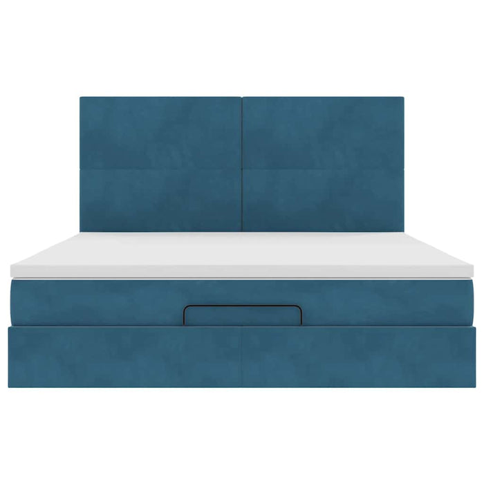 vidaXL Struttura Letto Pouf con Materassi 180x200 cm Velluto