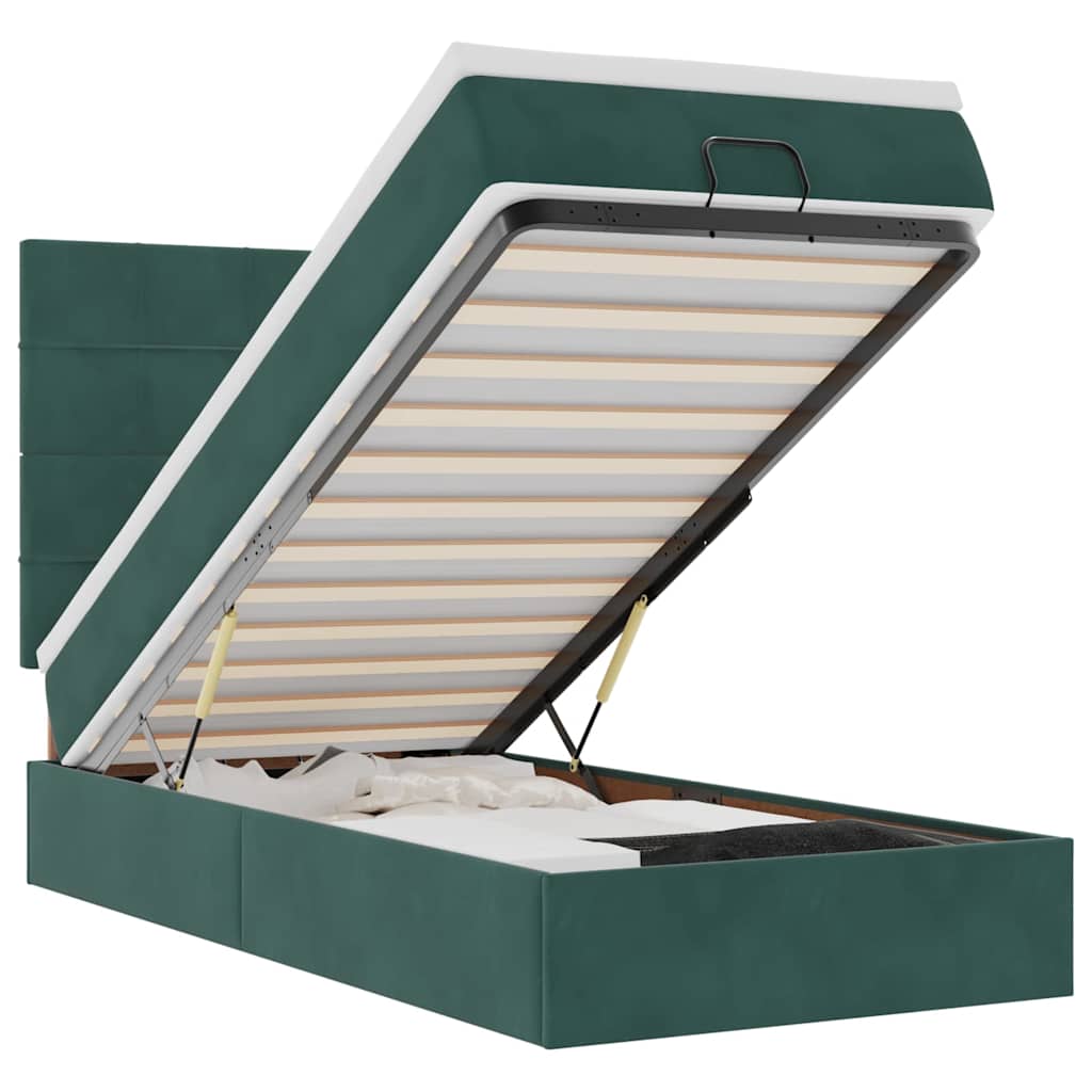 Struttura Letto Pouf con Materassi 90x190 cm in Velluto 3313442