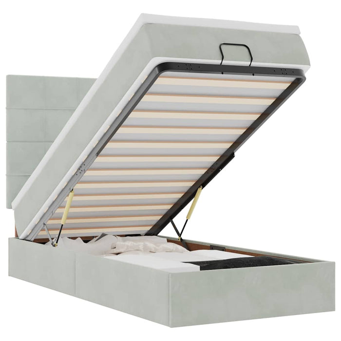 vidaXL Struttura Letto Pouf con Materassi 90x200 cm in Velluto