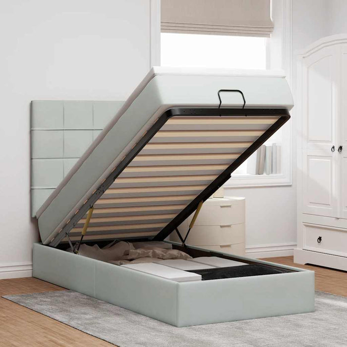 vidaXL Struttura Letto Pouf con Materassi 90x200 cm in Velluto