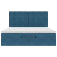 vidaXL Struttura Letto Pouf con Materassi 160x200 cm Velluto