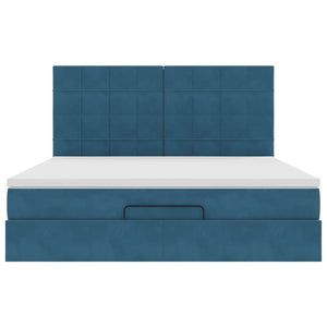 vidaXL Struttura Letto Pouf con Materassi 160x200 cm Velluto