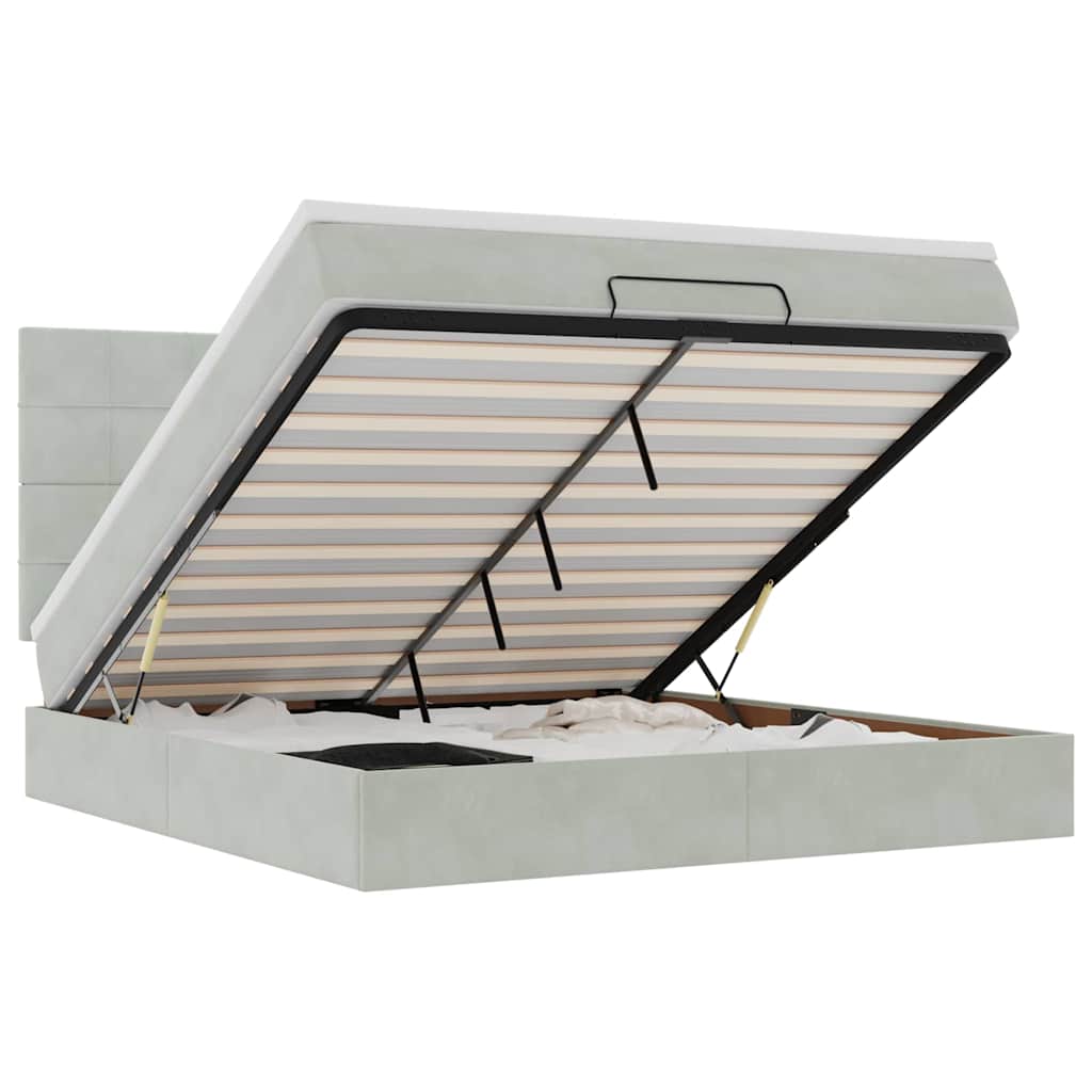 vidaXL Struttura Letto Pouf con Materassi 180x200 cm Velluto