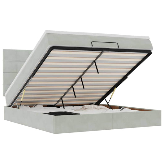 vidaXL Struttura Letto Pouf con Materassi 180x200 cm Velluto