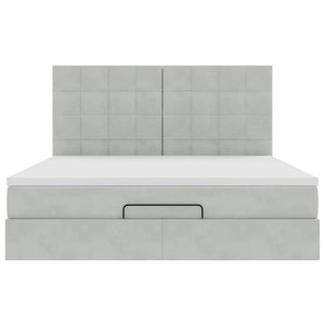 vidaXL Struttura Letto Pouf con Materassi 180x200 cm Velluto