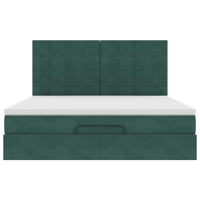 vidaXL Struttura Letto Pouf con Materassi 180x200 cm Velluto