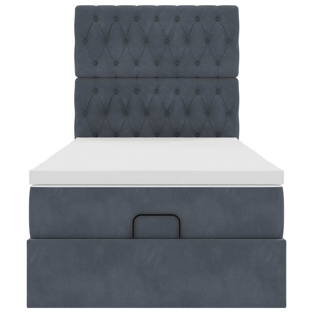Struttura Letto Pouf con Materassi 180x200 cm in Velluto 3313506
