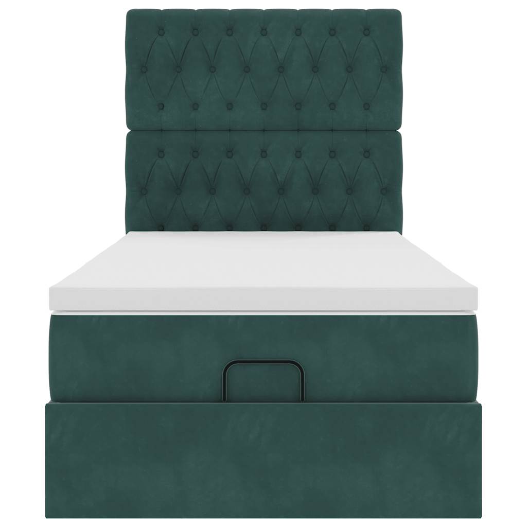 vidaXL Struttura Letto Pouf con Materassi 80x200 cm Velluto