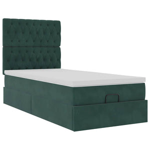 vidaXL Struttura Letto Pouf con Materassi 90x190 cm in Velluto