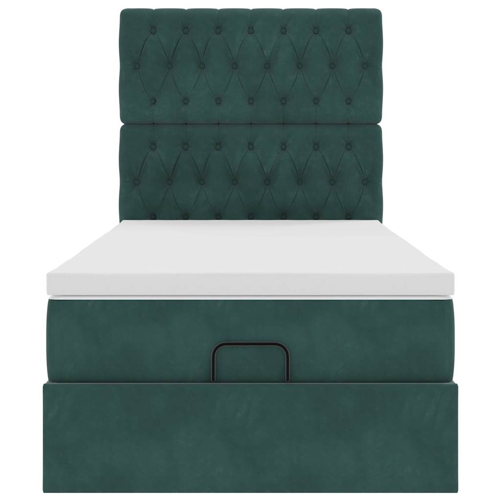 vidaXL Struttura Letto Pouf con Materassi 90x190 cm in Velluto