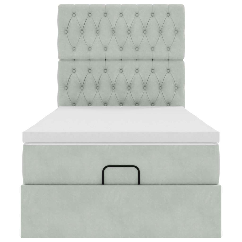 vidaXL Struttura Letto Pouf con Materassi 90x200 cm in Velluto