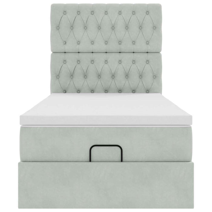 vidaXL Struttura Letto Pouf con Materassi 90x200 cm in Velluto