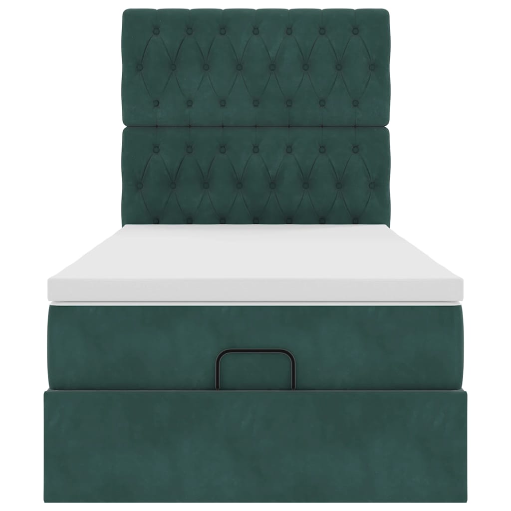 vidaXL Struttura Letto Pouf con Materassi 90x200 cm in Velluto