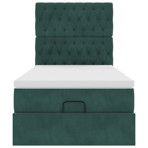 vidaXL Struttura Letto Pouf con Materassi 90x200 cm in Velluto