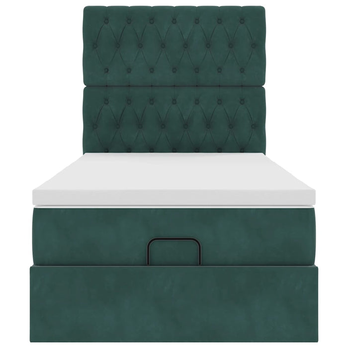 vidaXL Struttura Letto Pouf con Materassi 90x200 cm in Velluto