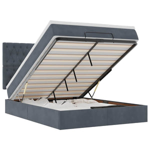 Struttura Letto Pouf con Materassi 140x190 cm Velluto 3313542