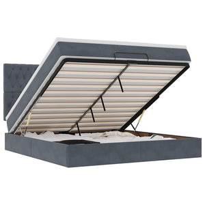 vidaXL Struttura Letto Pouf con Materassi 160x200 cm in Velluto