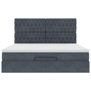 vidaXL Struttura Letto Pouf con Materassi 160x200 cm in Velluto