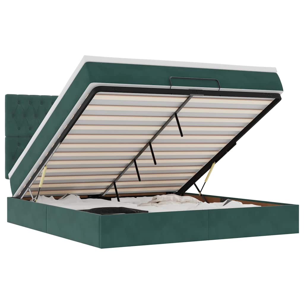 Struttura Letto Pouf con Materassi 160x200 cm Velluto 3313556