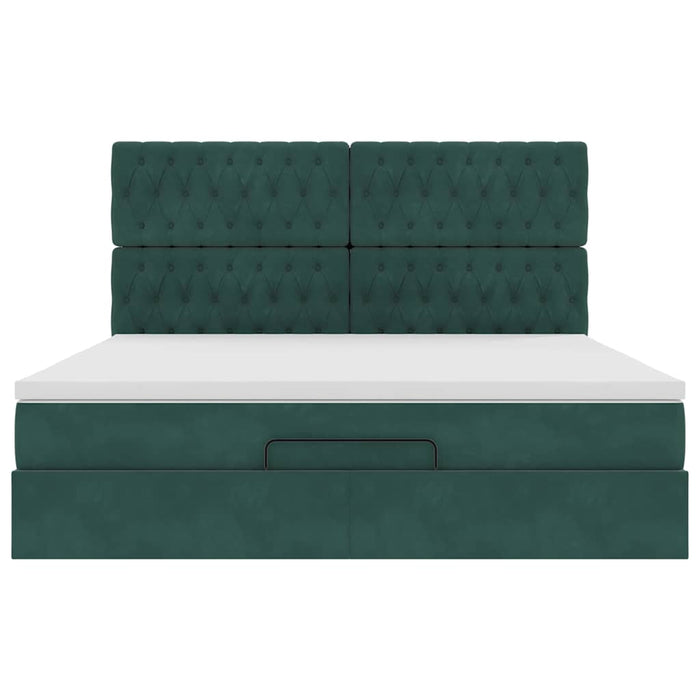 vidaXL Struttura Letto Pouf con Materassi 160x200 cm Velluto