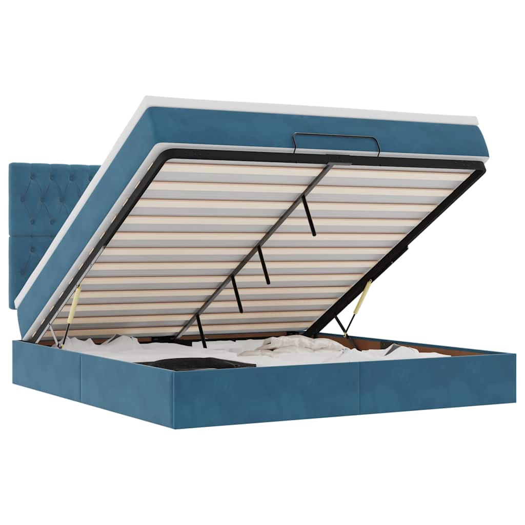 vidaXL Struttura Letto Pouf con Materassi 160x200 cm Velluto