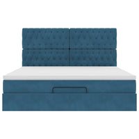 vidaXL Struttura Letto Pouf con Materassi 160x200 cm Velluto