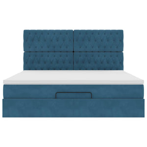 vidaXL Struttura Letto Pouf con Materassi 160x200 cm Velluto