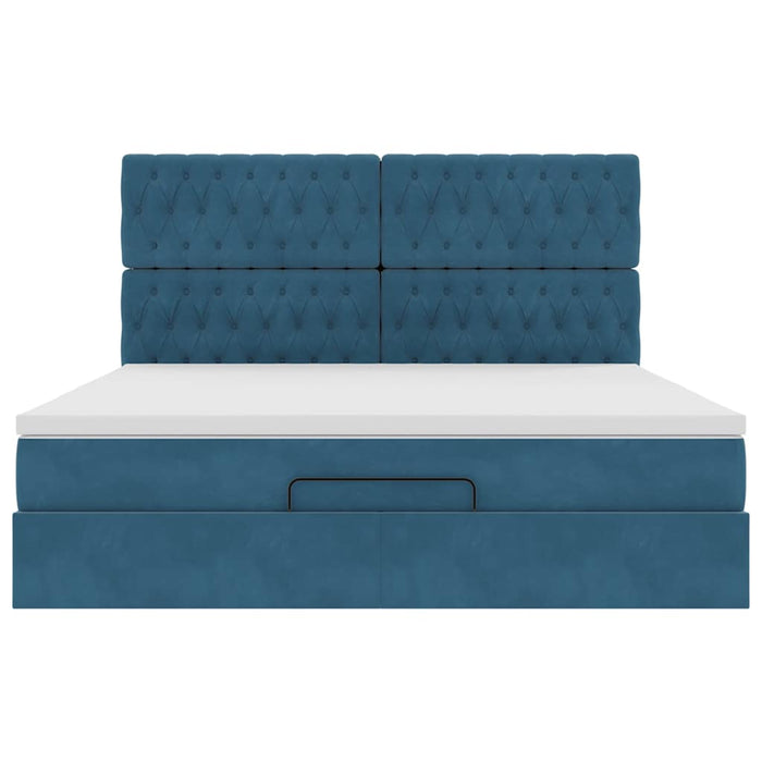 vidaXL Struttura Letto Pouf con Materassi 160x200 cm Velluto
