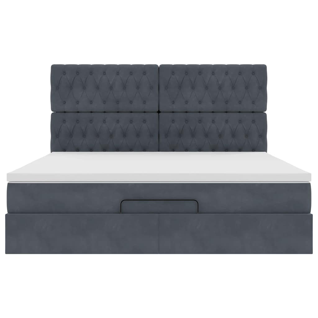 vidaXL Struttura Letto Pouf con Materassi 180x200 cm Velluto
