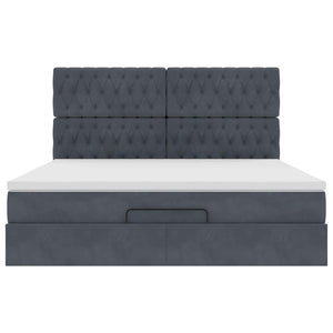 vidaXL Struttura Letto Pouf con Materassi 180x200 cm Velluto