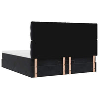 vidaXL Struttura Letto Pouf con Materassi Nero 180x200 cm in Velluto