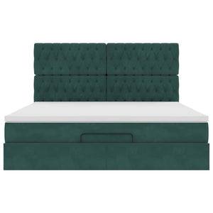 vidaXL Struttura Letto Pouf con Materassi 180x200 cm Velluto