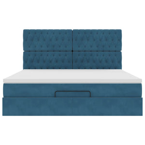 vidaXL Struttura Letto Pouf con Materassi 180x200 cm Velluto