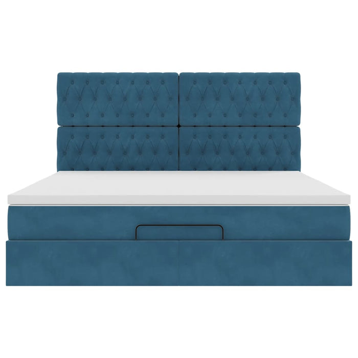 vidaXL Struttura Letto Pouf con Materassi 180x200 cm Velluto