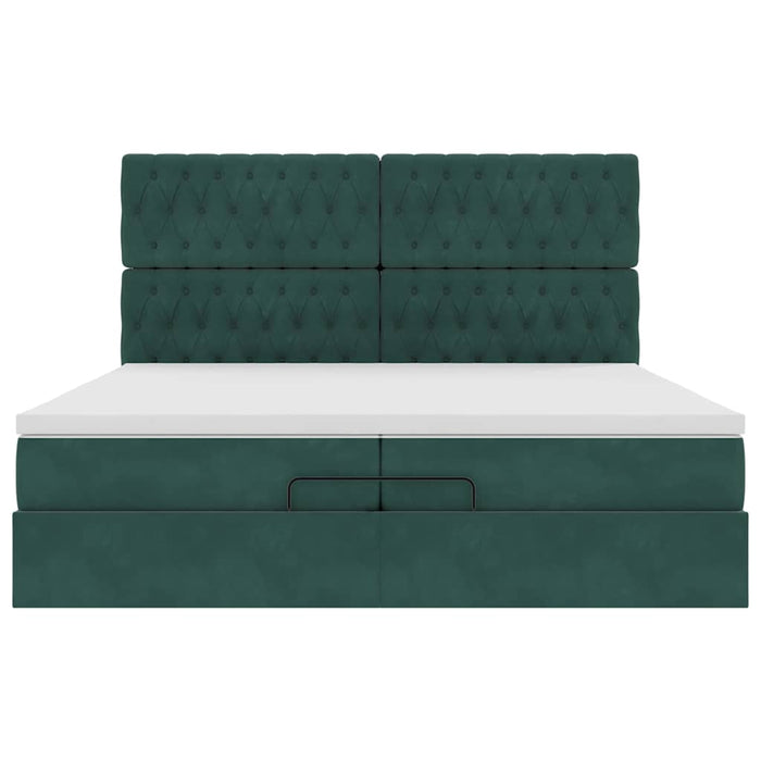 Struttura Letto Pouf con Materassi 200x200 cm Velluto 3313568