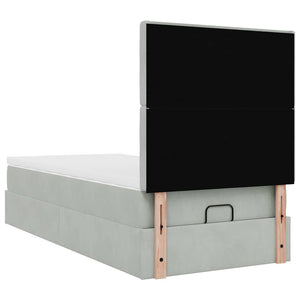 vidaXL Struttura Letto Pouf con Materassi 90x200 cm in Velluto