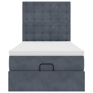 vidaXL Struttura Letto Pouf con Materassi 100x200 cm Velluto