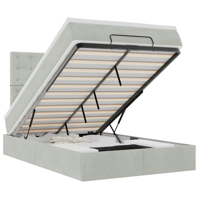 Struttura Letto Pouf con Materassi 120x190 cm Velluto