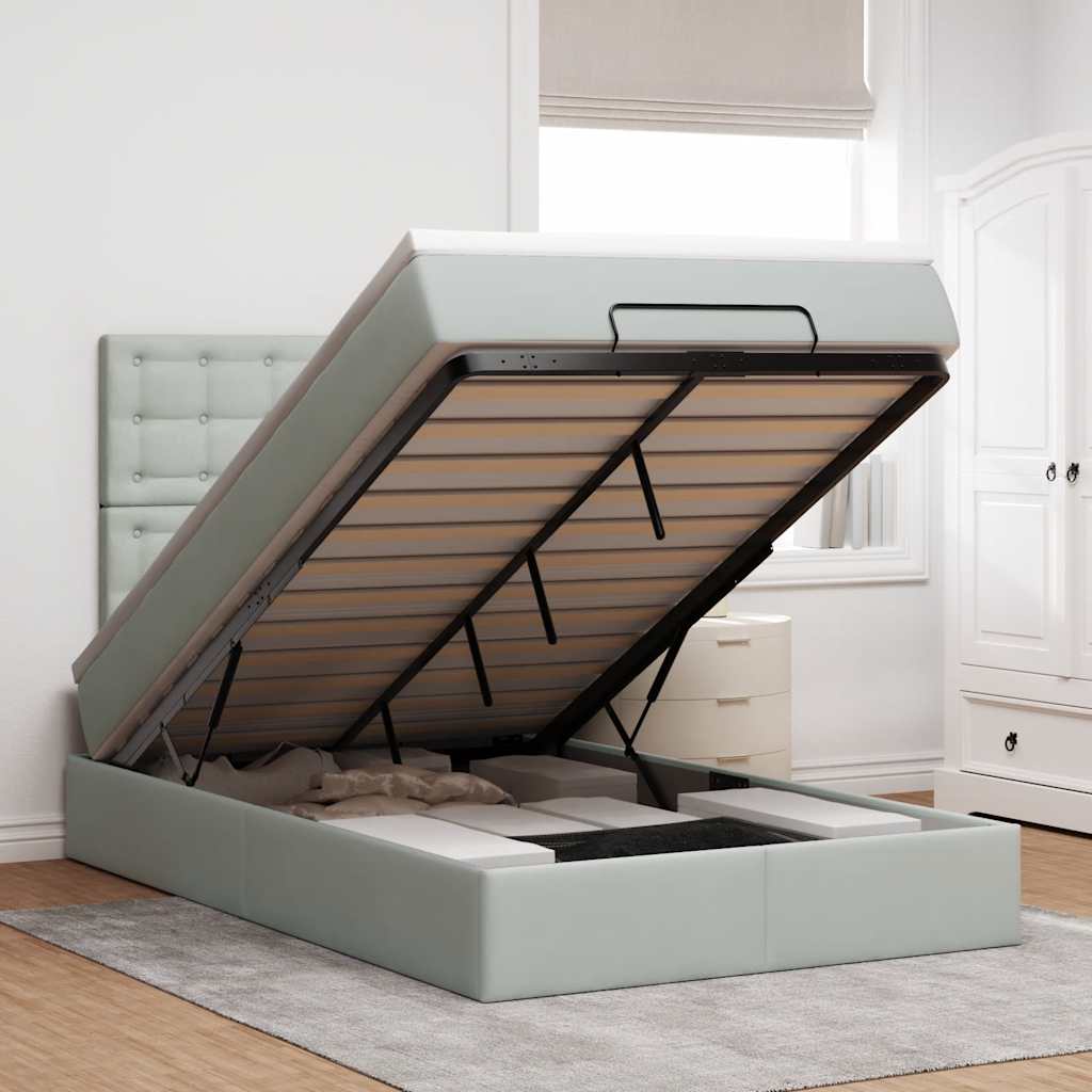 Struttura Letto Pouf con Materassi 120x190 cm Velluto