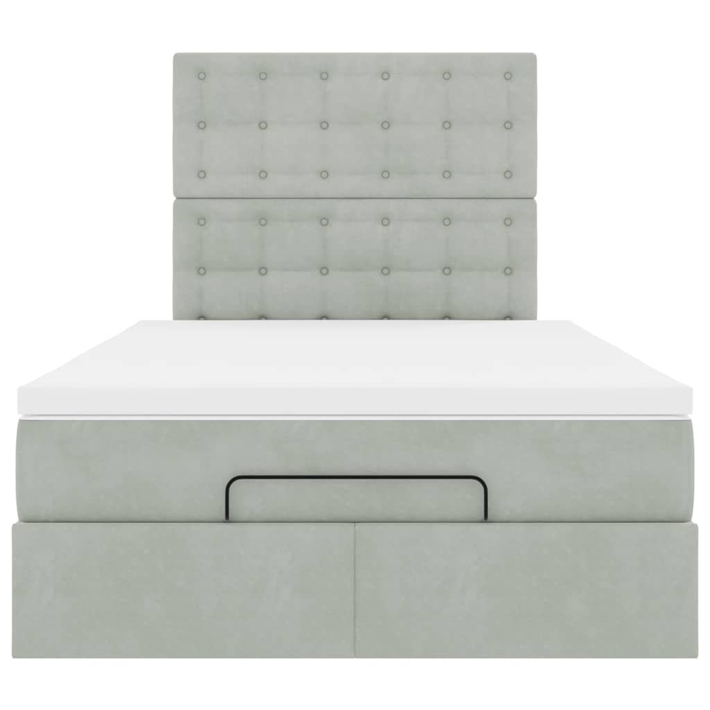 vidaXL Struttura Letto Pouf con Materassi 120x200 cm Velluto