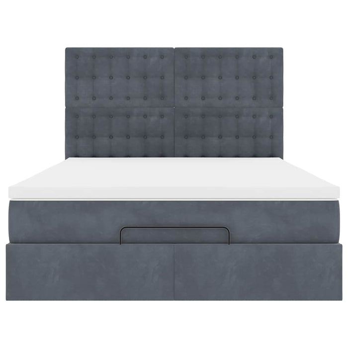 Struttura Letto Pouf con Materassi 140x190 cm Velluto