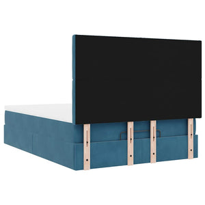 Struttura Letto Pouf con Materassi 140x190 cm in Velluto