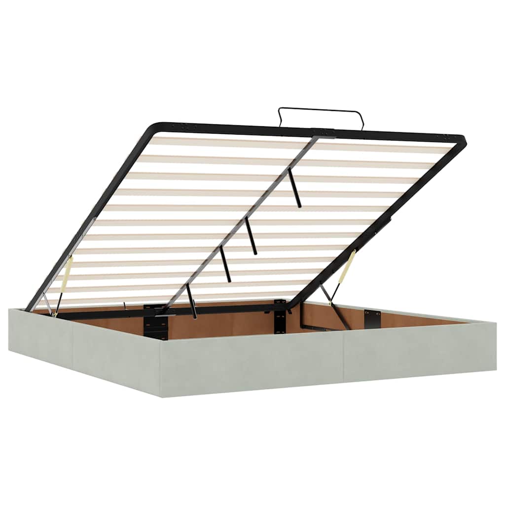 vidaXL Struttura Letto Pouf con Materassi 160x200 cm in Velluto